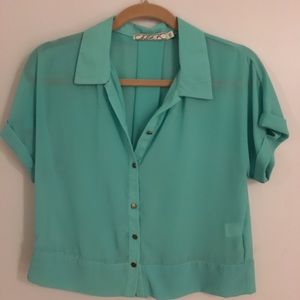 Chloe K Teal Blouse